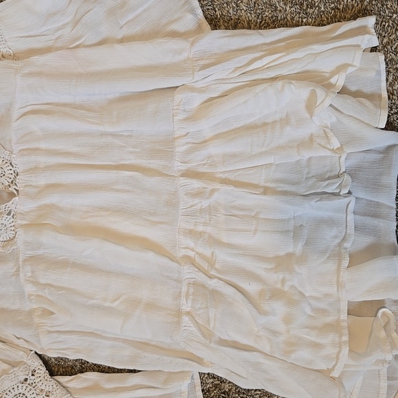 O'Neill Small Cream 3/4 Sleeve Ruffled Blouse Country Coastal - Picture 4 of 8